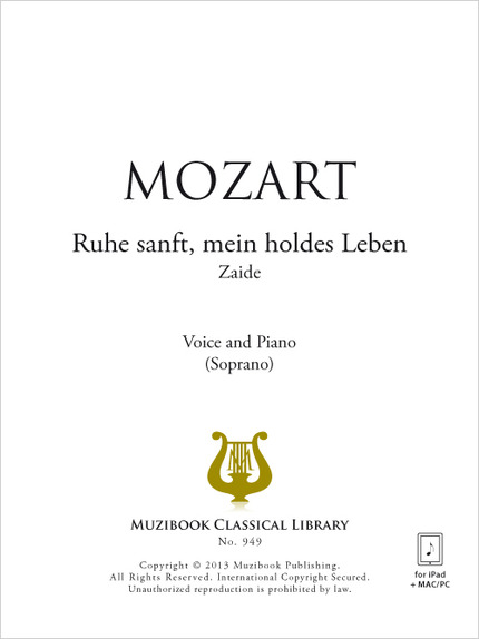 Ruhe sanft, mein holdes Leben - Wolfgang Amadeus Mozart - Muzibook Publishing