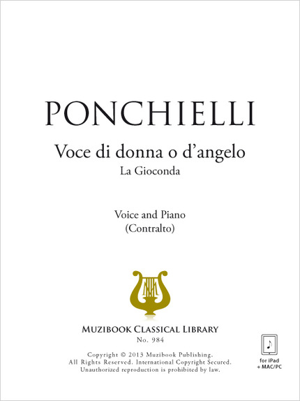 Voce di donna o d'angelo - Amilcare Ponchielli - Muzibook Publishing