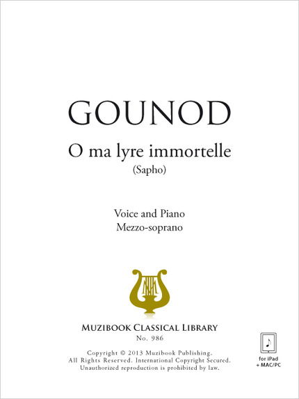 O ma lyre immortelle - Charles Gounod - Muzibook Publishing