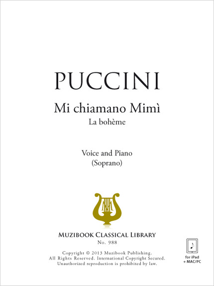 Mi chiamano Mimì - Giacomo Puccini - Muzibook Publishing