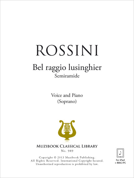 Bel raggio lusinghier - Gioachino Rossini - Muzibook Publishing