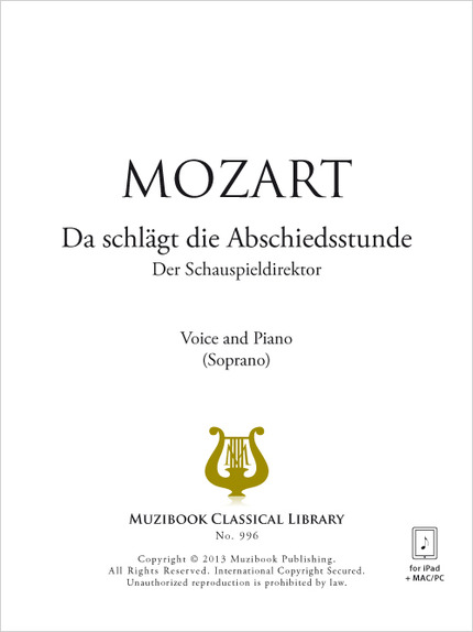 Da schlägt die Abschiedsstunde - Wolfgang Amadeus Mozart - Muzibook Publishing