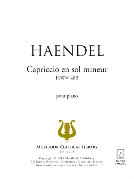 Capriccio en sol mineur HWV 483 - Georg Friedrich Haendel - Muzibook Publishing