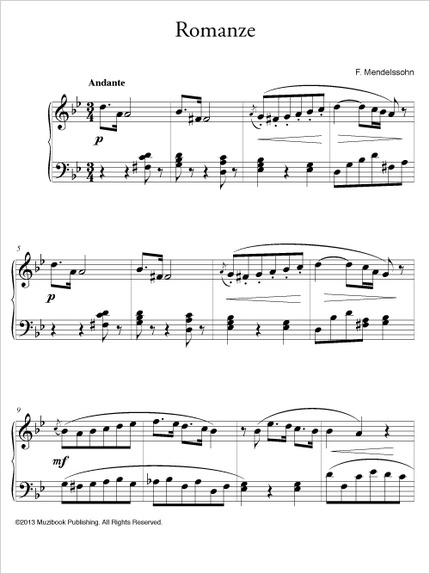 Romanze - Felix Mendelssohn - Muzibook Publishing