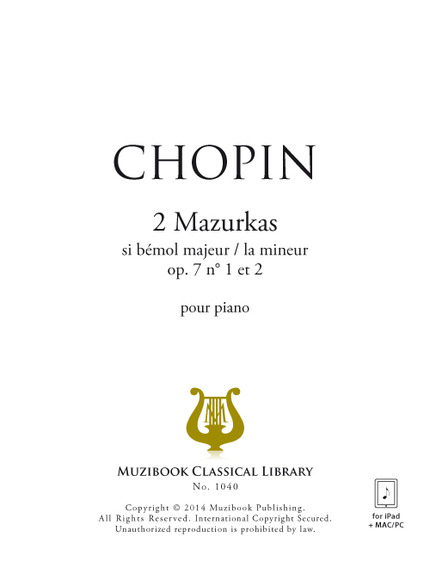 2 Mazurkas (op. 7 n° 1 et 2) - Frédéric Chopin - Muzibook Publishing