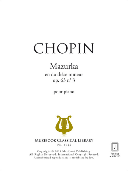 Mazurka en do dièse mineur op. 63 n° 3 - Frédéric Chopin - Muzibook Publishing