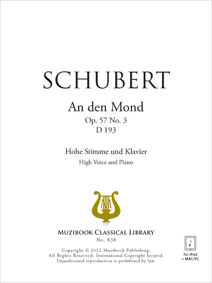 An den Mond - Franz Schubert - Muzibook Publishing
