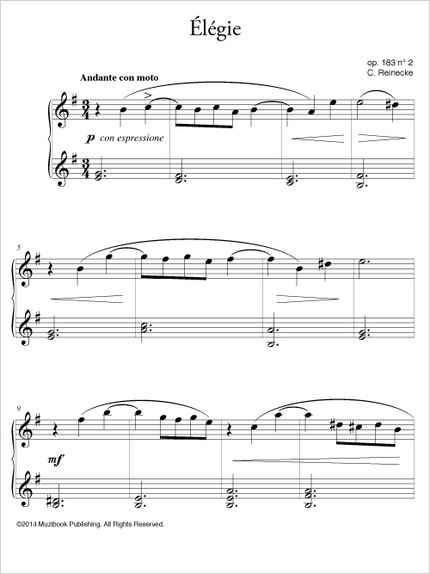 Élégie op. 183 n° 2 - Carl Reinecke - Muzibook Publishing