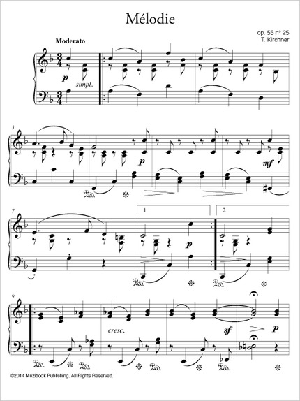Mélodie op. 55 n° 25 - Theodor Kirchner - Muzibook Publishing