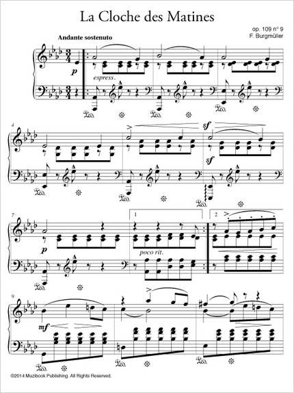 La Cloche des Matines op. 109 n° 9 - Friedrich Burgmüller - Muzibook Publishing