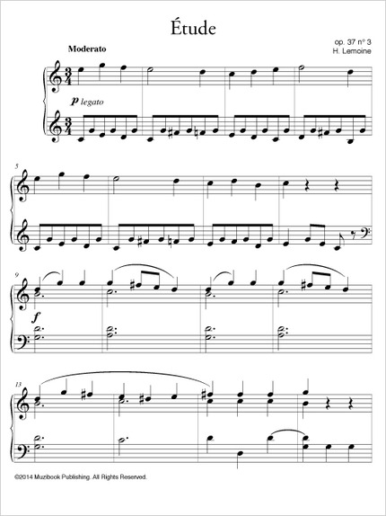 Étude op. 37 n° 3 ''Moderato'' - Henry Lemoine - Muzibook Publishing