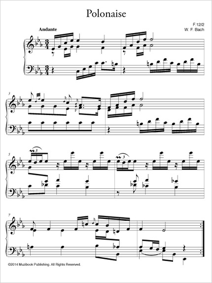 Polonaise en do mineur F.12/2 - Wilhelm Friedemann Bach - Muzibook Publishing