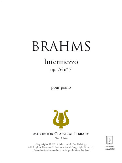 Intermezzo op. 76 n° 7 - Johannes Brahms - Muzibook Publishing