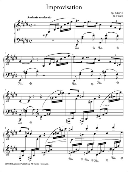Improvisation op. 84 n° 5 - Gabriel Fauré - Muzibook Publishing
