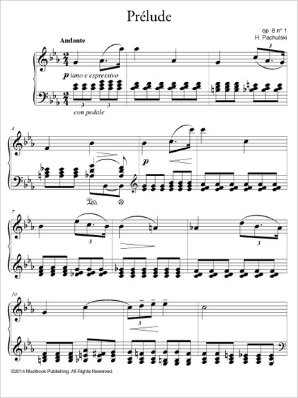 Prélude en do mineur op. 8 n° 1 - Henryk Pachulski - Muzibook Publishing
