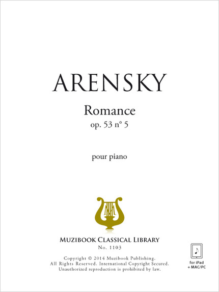 Romance op. 53 n° 5 - Anton Arensky - Muzibook Publishing