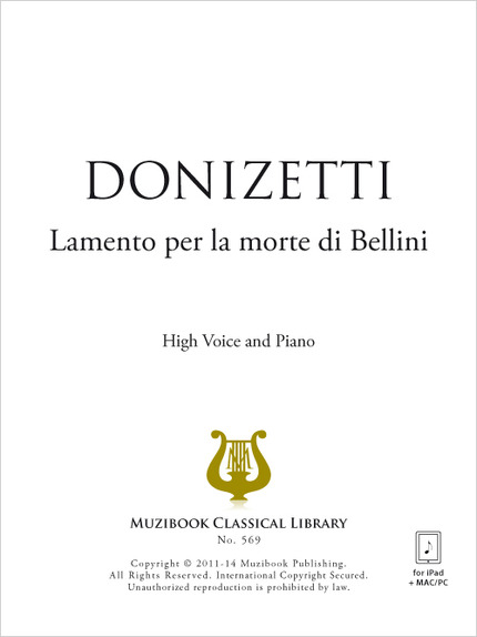 Lamento per la morte di Bellini - Gaetano Donizetti - Muzibook Publishing