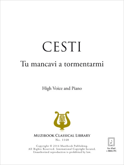 Tu mancavi a tormentarmi - Antonio Cesti - Muzibook Publishing