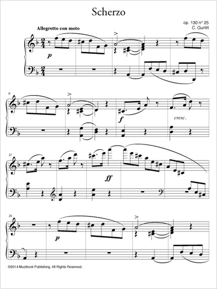 Scherzo op. 130 n° 25 - Cornelius Gurlitt - Muzibook Publishing