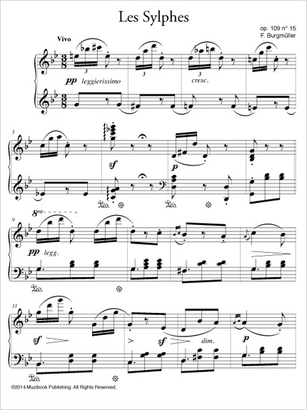 Les Sylphes op. 109 n° 15 - Friedrich Burgmüller - Muzibook Publishing