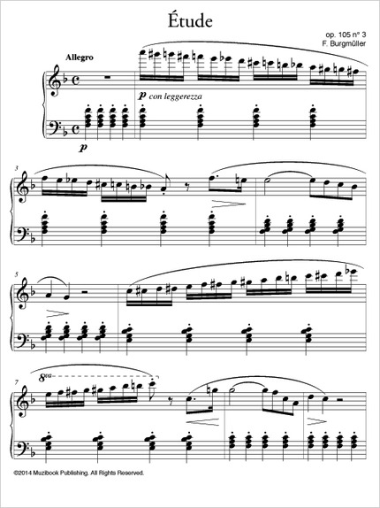 Étude op. 105 n° 3 - Friedrich Burgmüller - Muzibook Publishing