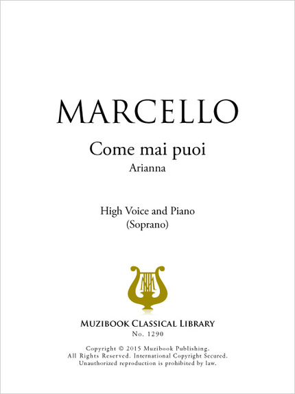 Come mai puoi vedermi piangere - Benedetto Marcello - Muzibook Publishing
