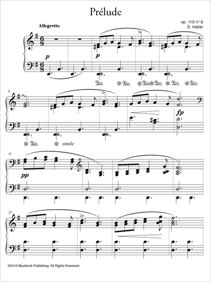 Prélude en mi mineur op. 119 n° 6 - Stephen Heller - Muzibook Publishing