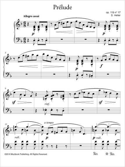 Prélude en ré mineur op. 119 n° 17 - Stephen Heller - Muzibook Publishing