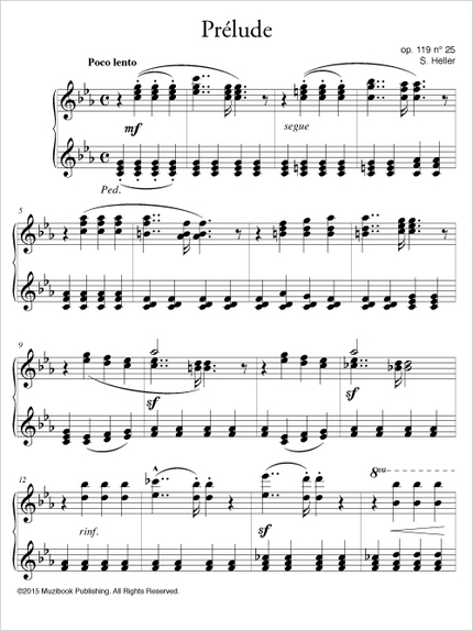 Prélude en do mineur op. 119 n° 25 - Stephen Heller - Muzibook Publishing