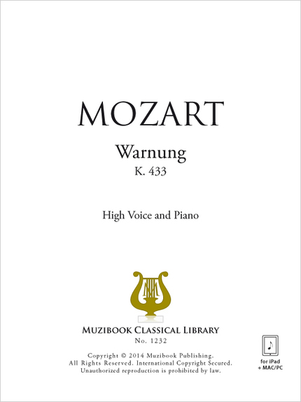 Warnung - Wolfgang Amadeus Mozart - Muzibook Publishing