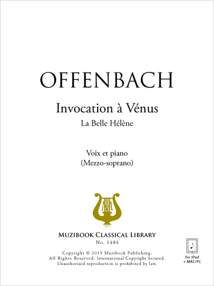 Invocation à Vénus - Piano et Chant, Voix Moyenne - Jacques Offenbach ...
